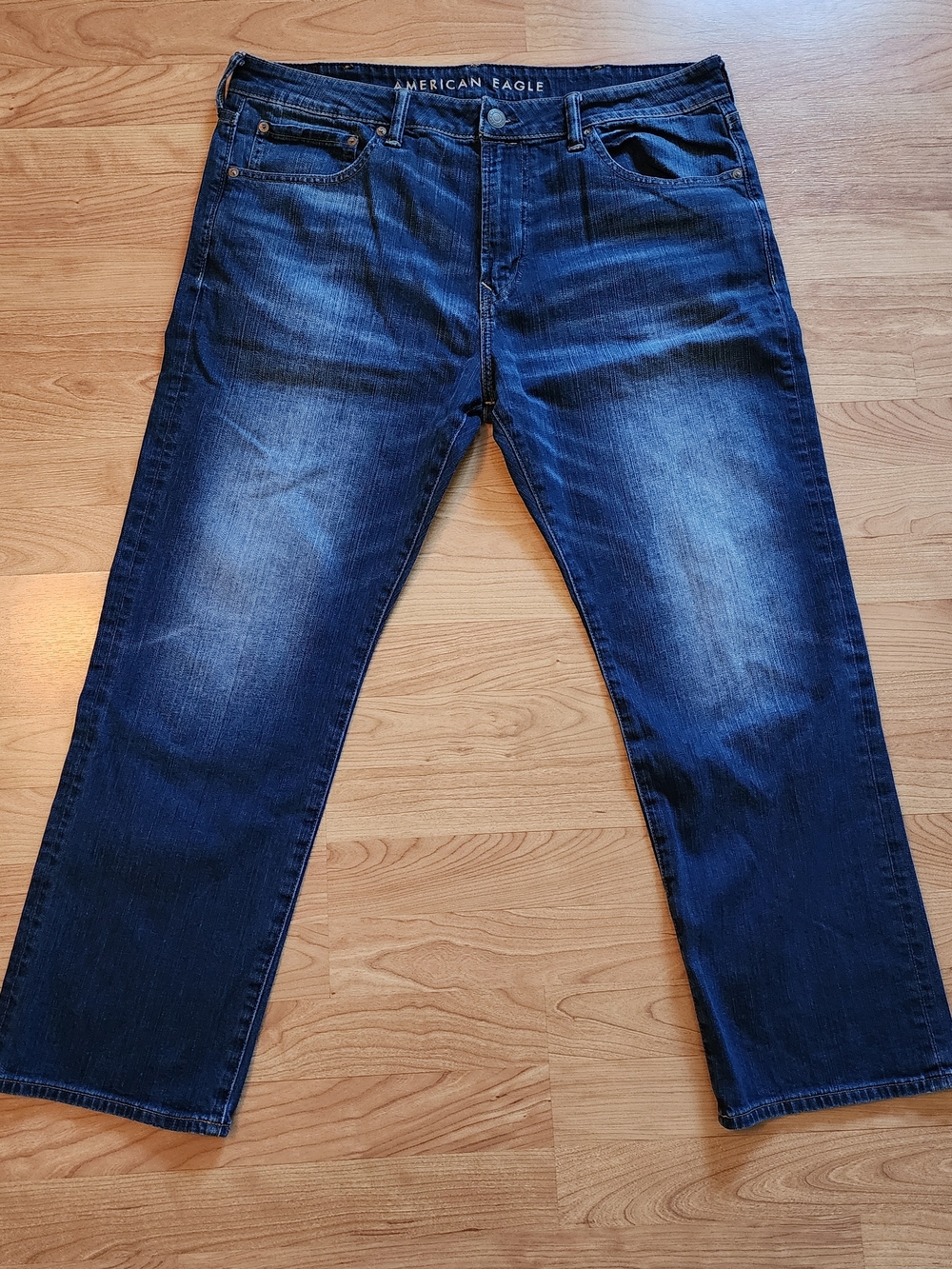 American Eagle Outfitters Flex Dark Blue Relaxed Straight Jeans Size 38 X 30